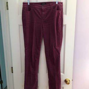 Straight leg corduroy pants